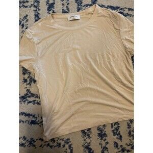 Tan Aritzia Babaton Short Sleeve Baby Tee